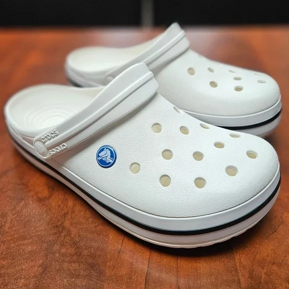 Crocs Crocband Clog White Unisex Sandal Slip On Water Shoe Size M 6 / W 8 - Picture 2 of 9